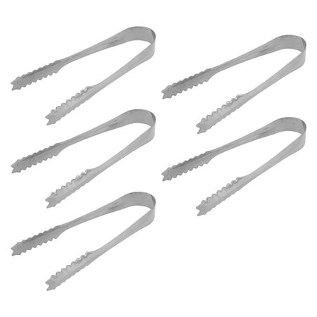 

NUOLUX 5 Pcs Premium 430 Stainless Steel Mini Ice Tongs Sugar Cube Tongs Prefect for Tea Party Coffee Bar Serving Appetizers-13cm