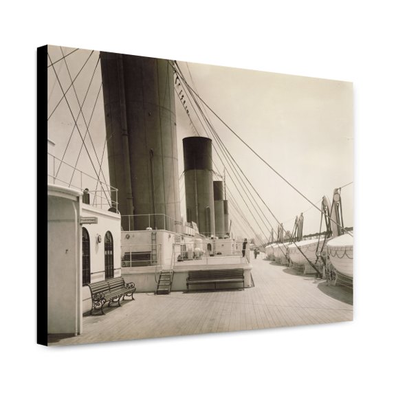 Canvas Print: White Star Steamship Olympic Deck From 2nd Class Entrance, 1911