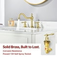 thumbnail image 6 of sumerain 3 Hole Bathroom Sink Faucet Brushed Gold, 8 Inch Widespread Bathroom Lavatory Faucet Two Handle, 6 of 11