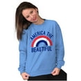 thumbnail image 5 of Patriotic America the Beautiful Women Crewneck Sweatshirt Brisco Brands S, 5 of 6