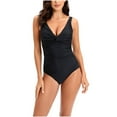 thumbnail image 2 of Maillots de Bain une Pièce pour Femmes, Maillot Froncé à Torsade devant, Contrôle du Ventre, Monokini, 2 of 7