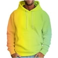 thumbnail image 2 of UVEASISHA Chandails à Capuche Graphiques pour Hommes Tendance Dégradé Imprimé Chandail à Capuche Manches Longues Cordon de Serrage Hipster Décontracté Chandail avec Poche Offres du Jour, Jaune, m, 2 of 5