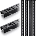 thumbnail image 1 of 6 Pcs 47.5 Inches Shelf Rails Bracket Track Upright Closet System Hardware Adjustable Wall Standard Shelf Standards for Pantries, Linen Closets, Laundry Rooms, Utility Rooms (Black), 1 of 5