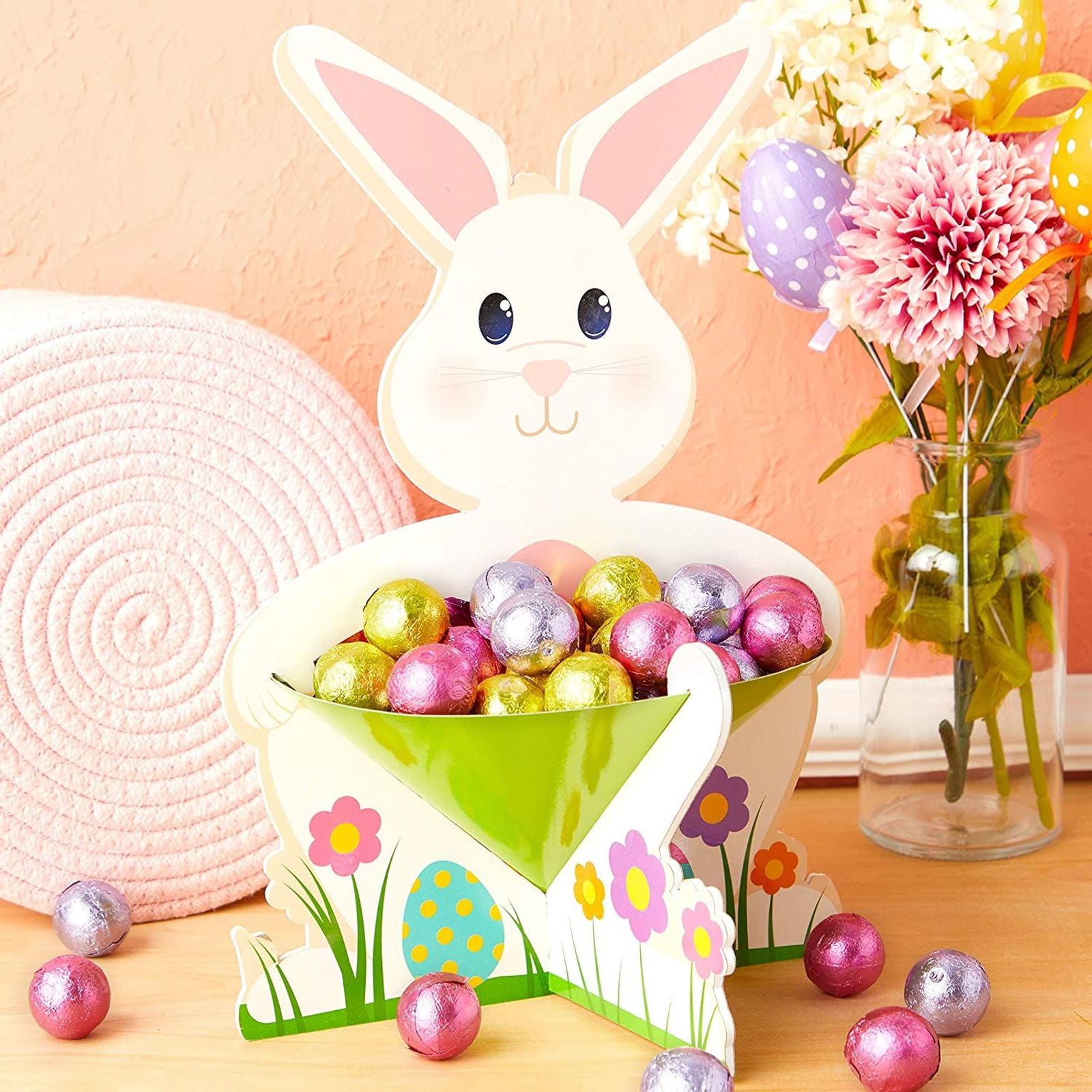 Eggs Egg & Candy Holder Set Holds Chocolate 8.7 X 12.7 X 8.7 inches Juvale Great for Easter Party Favors Table Displays Easter Themed Cups with Stand Candy 2 Pack Easter Party Decorations 