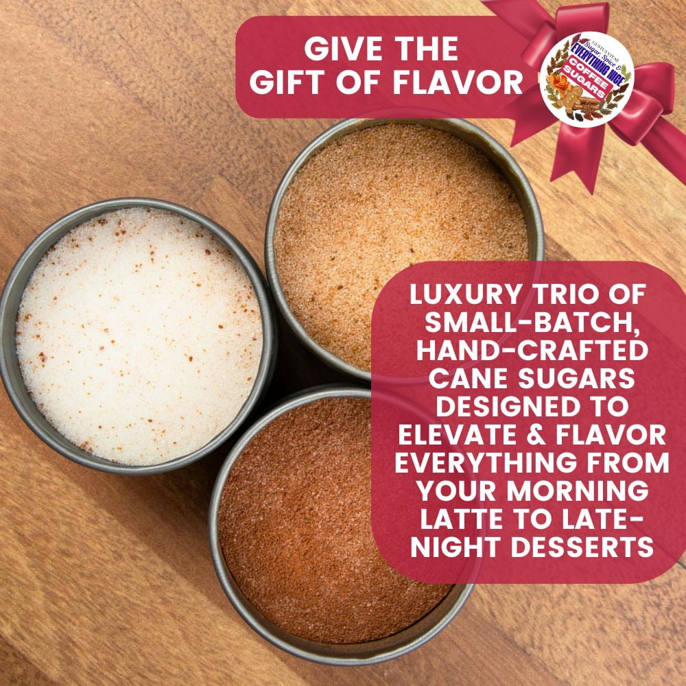 Coffee Sugars: Sugar, Spice & Everything Nice | Gift Pack Set of 3  | Gustus Vitae