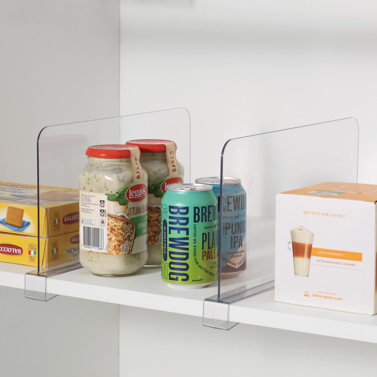 Mainstays Clear Plastic Closet Shelf Dividers, 2-Pack