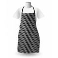 thumbnail image 3 of Abstract Apron, Continuous Optical Illusion Inspired Monochrome Pattern Geometrical Motif, Unisex Kitchen Bib with Adjustable Neck for Cooking Gardening, Adult Size, Charcoal Grey White, by Ambesonne, 3 of 4