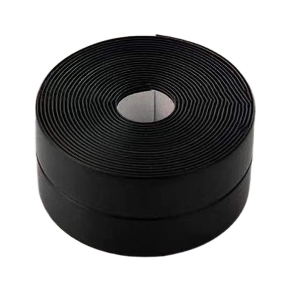 FXMLRLK 1 Roll Caulk Strip, 1.49" x 126inch PVC Self Adhesive Caulk Tape, Sealing Waterproof Silicone Tape for Bathroom Bathtub Kitchen Toilet Wall Windows(Black)