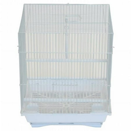 13.3 x 10.8 x 16.5 in. Flat Top Medium Parakeet Cage, White