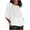 #10 White, variant on Summer Linen Shirts for Women Plus Size Elegant 3/4 Sleeve T-Shirt Casual Loose Cotton Linen Blouses Pleated Work Tee Shirt Tunic Tops on