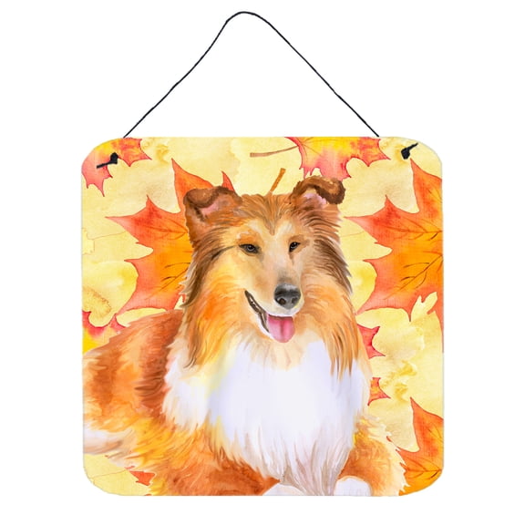 Sheltie Fall Wall or Door Hanging Prints Yellow