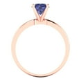 thumbnail image 4 of 1 ctw Solitaire Anniversary Ring for Women | Round Cut Simulated Tanzanite | Hyperallergenic Solid 18K Rose Gold, 4 of 5