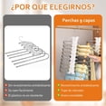thumbnail image 4 of Perchas Ganchos para Pantalones Ropa de 9 Niveles, 2 Piezas Perchas Plegables Antideslizantes, Organizadores De Almacenamiento para Colgar Pantalones, Bufanda, Corbata, Ropa, Jeans, 4 of 4