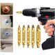 thumbnail image 1 of Juego de 5 extractores de tornillos dañados para extraer tornillos dañados con facilidad, fabricados en HSS 4341, dureza 62-63 HRC (dorado) ZefeiWu 8390606377968, 1 of 1