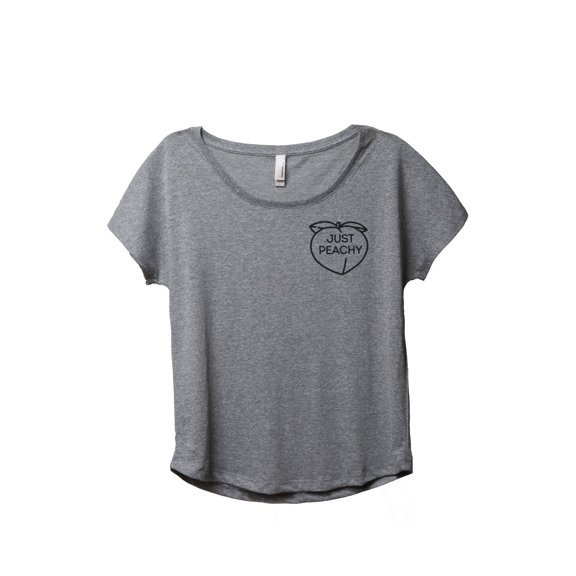 Just Peachy Women's Fashion Slouchy Dolman T-Shirt Tee Heather Grey Small