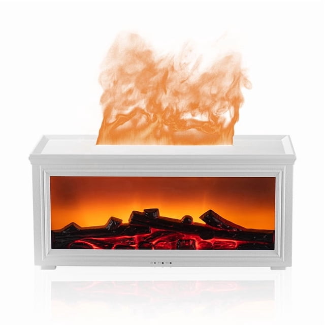Fake Flame Fireplace Humidifier And Aroma Diffuser | 3D Real Flame Effect, Usb Powered, Quiet Operation, Essential Oil Compatible, Ideal For Bedrooms, Offices, Studios