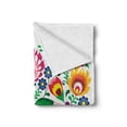 thumbnail image 2 of Polish Folk Art Soft Flannel Fleece Throw Blanket, Folkloric Slav Motif Graphic Shape as Heart with Colorful Spring Flowers, Cozy Plush for Indoor and Outdoor Use, 70" x 90", Multicolor, by Ambesonne, 2 of 6