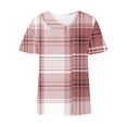 thumbnail image 5 of Swuxness Women Short Sleeve Casual T Shirts, Spring and Summer Tops, Ladies V-Neck Printed Button Comfortable Fashion Loose Pullover Tee Watermelon Red, XXL, 5 of 5