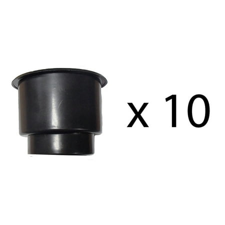 Ten Jumbo Black Plastic Cup-Holder Inserts Made For Boats RVs Campers Trucks Decks and