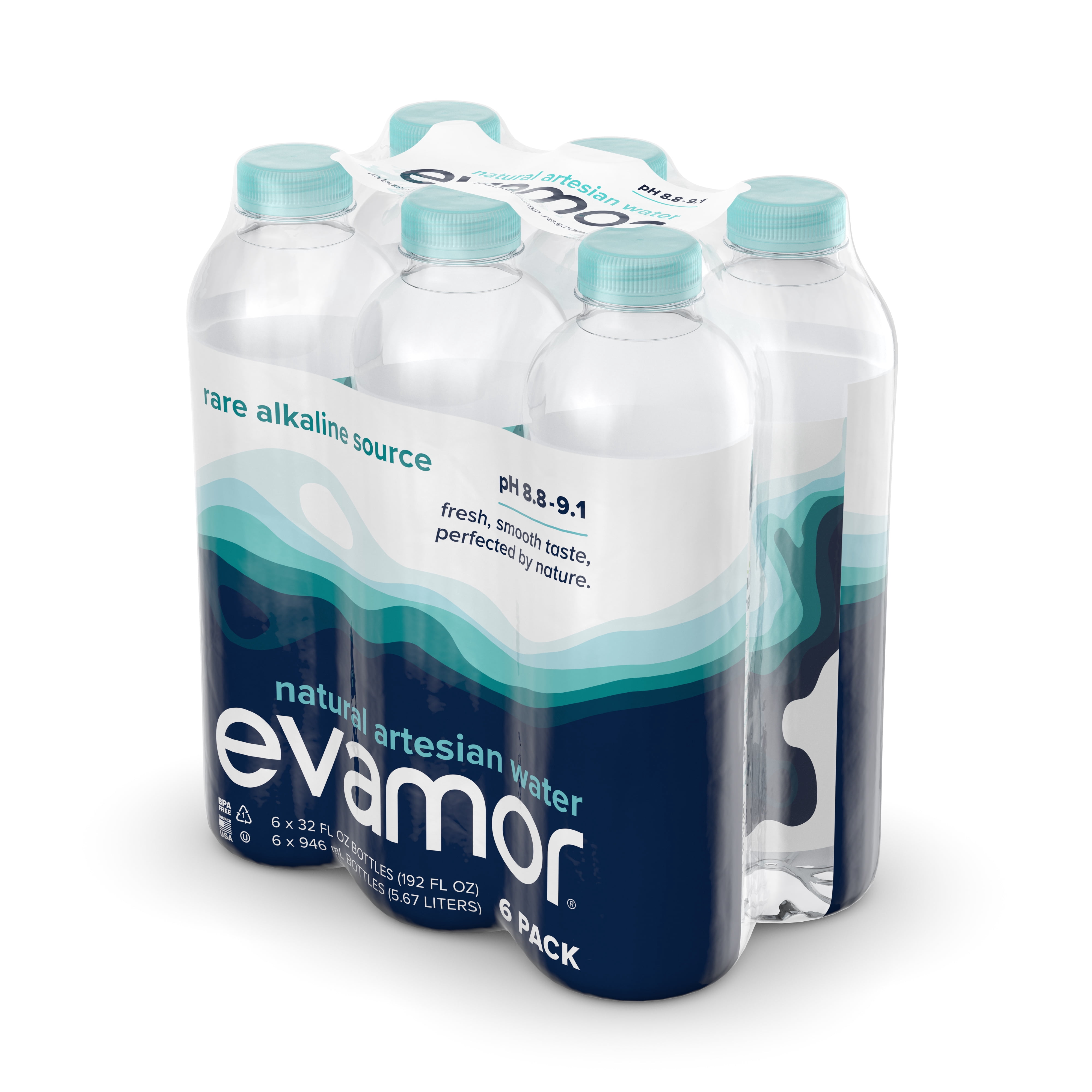 Evamor Artesian Water 32oz 6pk