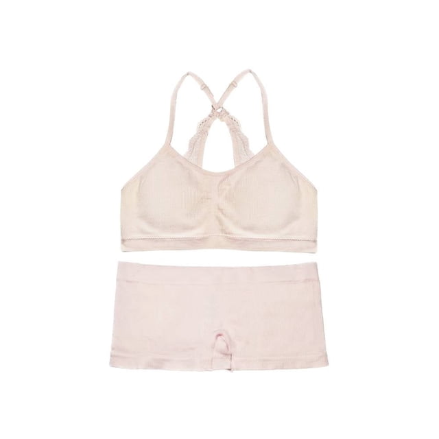 Coordinado Secret Treasures para Niña, Rosa con Bóxer y Encaje Talla 14