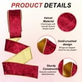 thumbnail image 3 of Uxcell 2.5" x 10 Yards Velvet Wired Gold Crushed Ribbon for Bow Decor Red, 3 of 7