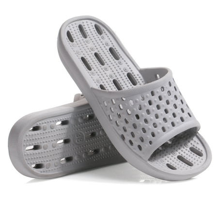 

Shower Sandals Women Men Quick Drying Bath Slippers Non Slip Dorm Shoes Grey Size 7