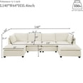 thumbnail image 4 of Comfy Cloud Couch Sectional 4 Seat Sofa with 2 Ottoman, Chenille Sofa Sleeper Deep Seat Sofa with Throw Pillows for Living Room (Beige), 4 of 10