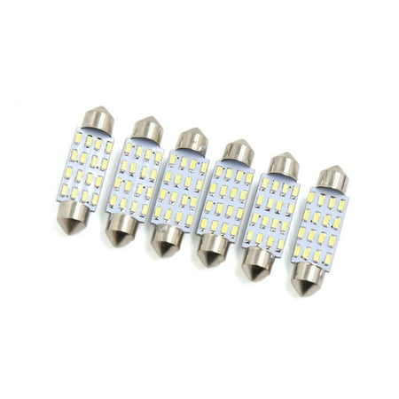 Car Auto Interior Dome - 6pcs White 16 LEDs 4014 SMD 41mm Auto Car Festoon Bulb Interior Dome Map Light