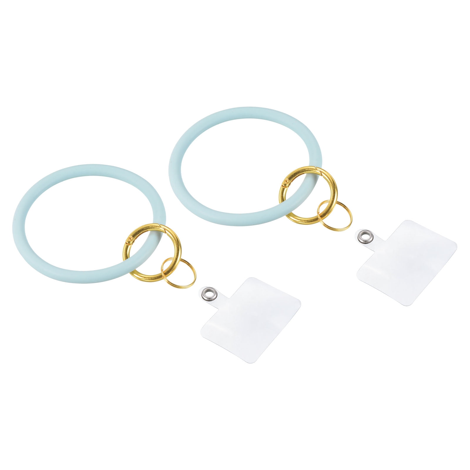 Unique Bargains Key Ring Bracelet Silicone Wrist Keychain Circle Wristlet Keyrings Blue Gray 2 Pack Walmart