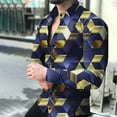 thumbnail image 2 of EIMELI Men Summer Casual Printed Lapel Shirt Button Down Cardigan Shirts, 2 of 6