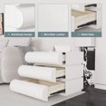 thumbnail image 2 of Modern White Leather Nightstand with 3 Solid Wood Drawers, Bedside Storage Cabinet for Bedroom and Living Room, 2 of 6