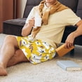 thumbnail image 5 of Pofeuu Lilies Flowers Print Men's Soft Woven Elastic Waistband Sleep Pajama Short-Medium, 5 of 6