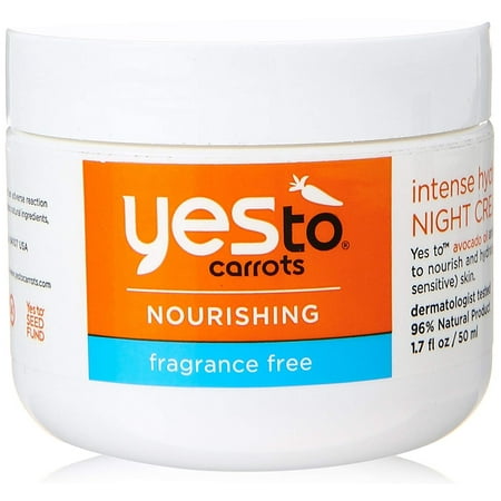 Night Creme Moisturizing System - Yes To Carrots Nourishing Fragrance Free Intense Hydration Night Cream, 1.7 Oz + Yes to Tomatoes Moisturizing Single Use Mask