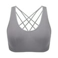 thumbnail image 2 of Durtebeua Wirefree Padded Criss Cross Yoga Bras Cropped Tank Tops Womens Adjustable Strap Sports Bra, 2 of 3