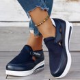 thumbnail image 3 of Women's Orthopedic Shoes Casual Breathable Mesh Flat Sneakers Round Toe Thick Heel Buckle Hook Loop Work Shoes Blue Size 8.5, 3 of 6