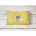 thumbnail image 2 of Carolines Treasures 8852PW1216 Bee on Yellow Canvas Fabric Decorative Pillow, 12H x16W, multicolor, 2 of 3