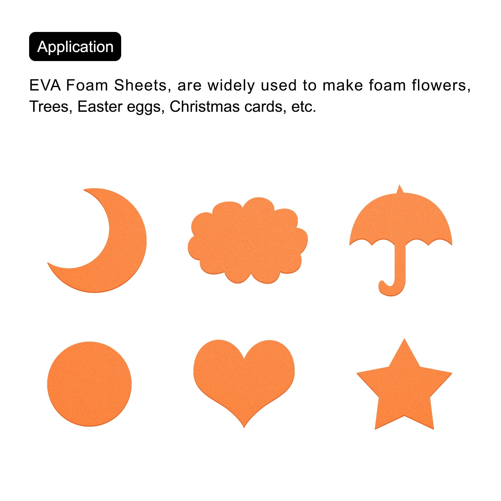 EVA Foam Sheets Orange 9.8 Inch x 9.8 Inch 5mm Thick Crafts Foam Sheets 8Pcs