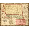 thumbnail image 2 of Vintage Maps 14x12 Black Ornate Wood Framed with Double Matting Museum Art Print Titled - Nebraska Colorado and Kansas 1862, 2 of 4
