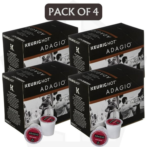 Pack of 4 - Adagio Caffe Napoli - Dark Roast Coffee K-Cup Portion for Keurig Brewers, 24 Count