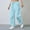 Blue, variant on Admvng Women's Pants Solid Barrel Wide Leg Sweatpant Drawstring Elastic Waisted Wide Leg Pants Casual Baggy Sweatpants with Pockets S-2XL