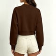 thumbnail image 5 of SuTry Women's Cropped Zip Up Jacket Bomber Collar Long Sleeve Raglan Sleeve Ribbed Cuffs Hem Relaxed Loose Fit Casual Everyday Wear, 5 of 6