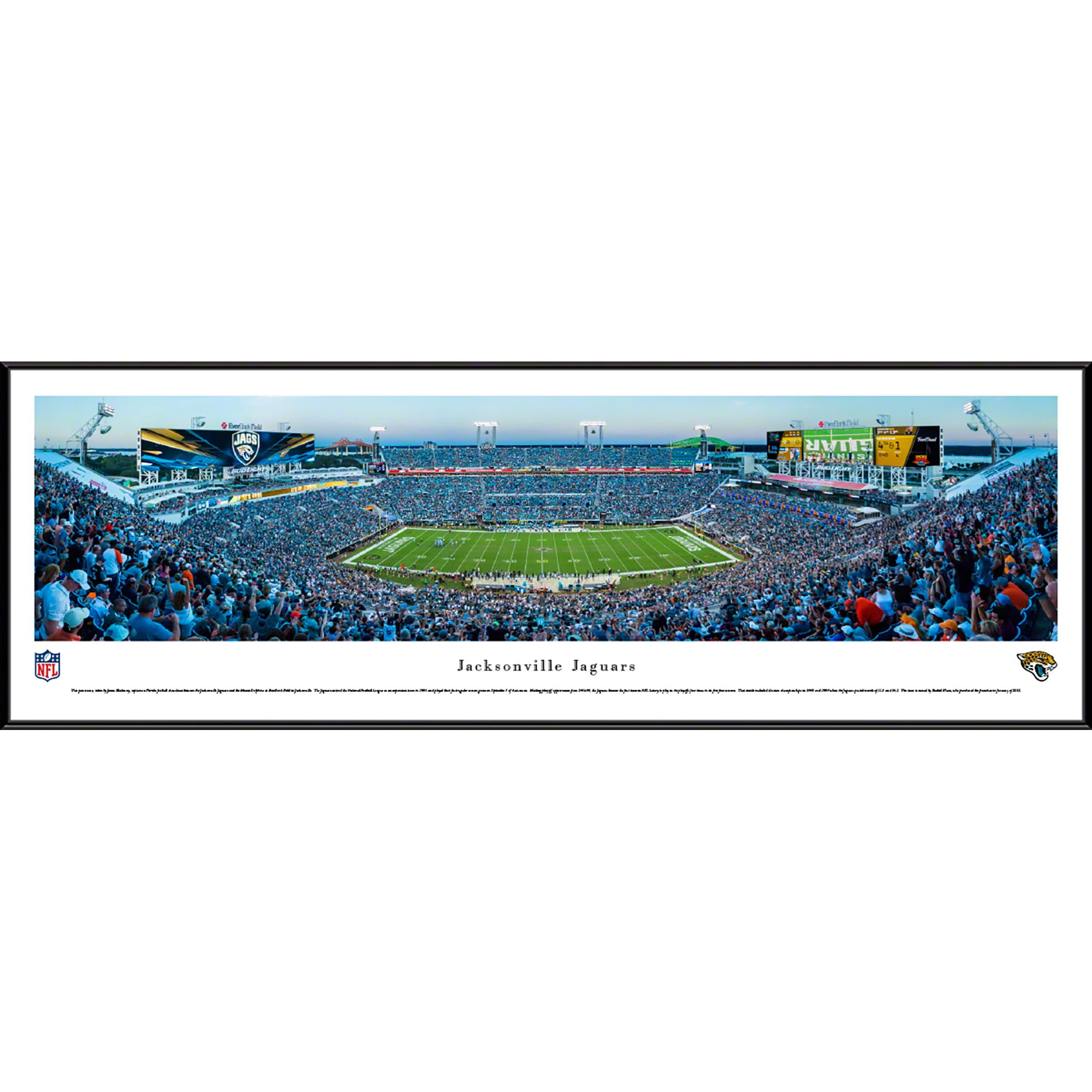Jacksonville Jaguars 50 Yard Line At Everbank Field Blakeway Panoramas Nfl Print With Standard Frame Walmart Com Walmart Com