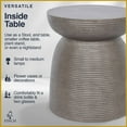 thumbnail image 3 of Finch Clayton Cement Pedestal Side Table with Modern Hourglass Design Gray, 3 of 9
