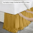 thumbnail image 4 of CCNY Bed Skirt Dust Ruffled Style Bedskirt Queen Adjustable Elastic 16" Inch Drop Length Microfiber Made Golden Bedskirts, 4 of 6