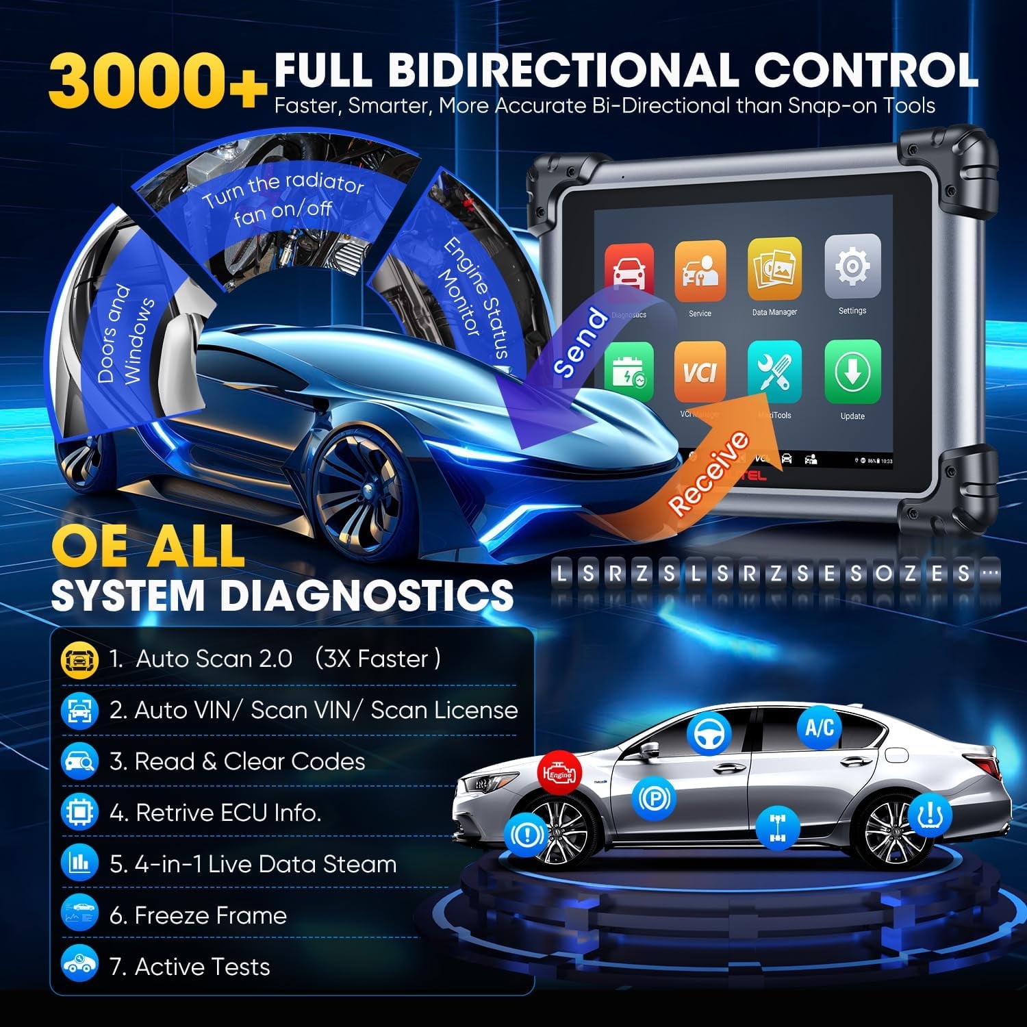 2026 Autel Scanner MaxiSys Elite 2 PRO,Bidirectional Diagnostic Scan Tool as Ultra MS919 Up of MK908P, 40+ Service, 3000+ Active Tests, CANFD DoIP
