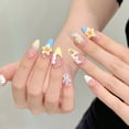 thumbnail image 6 of Lenkho 10-piece Pack Of Press-type Nail Tips Pointed Shape Handmade French Acrylic Nail Art Reusable Women's Pointed False Nails, 6 of 9