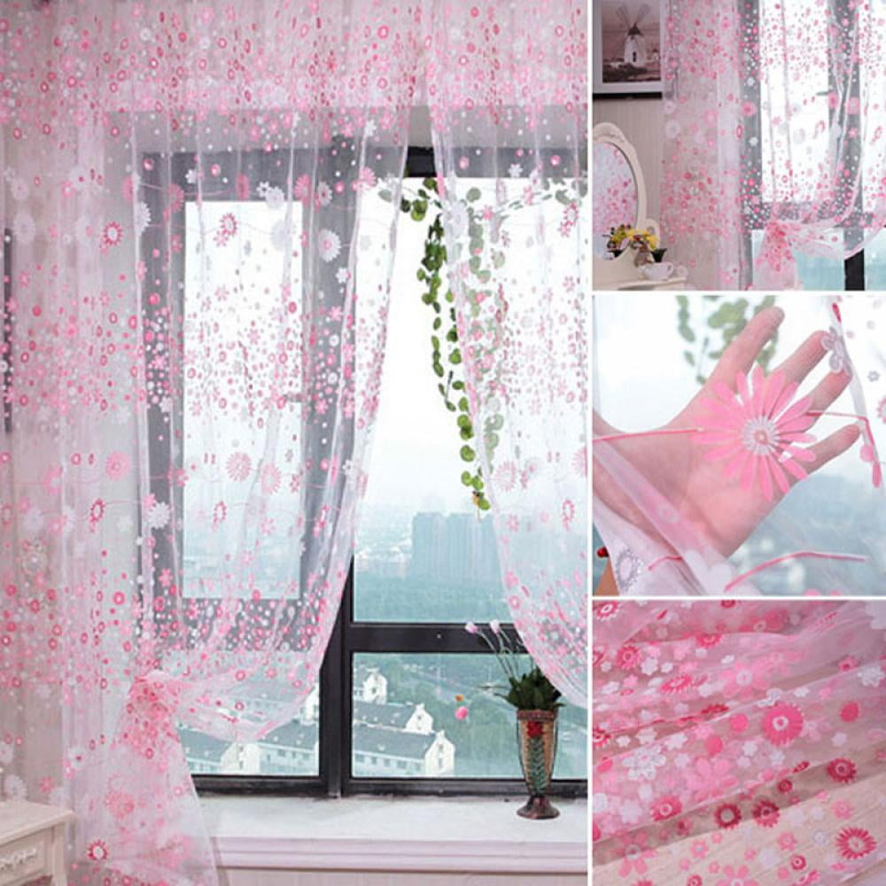 1M*2M Home Decor Tulle Voile Window Drape Panel Sheer Scarf Valances Curtain 