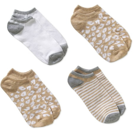 Cheetah 4pk No Show Sock