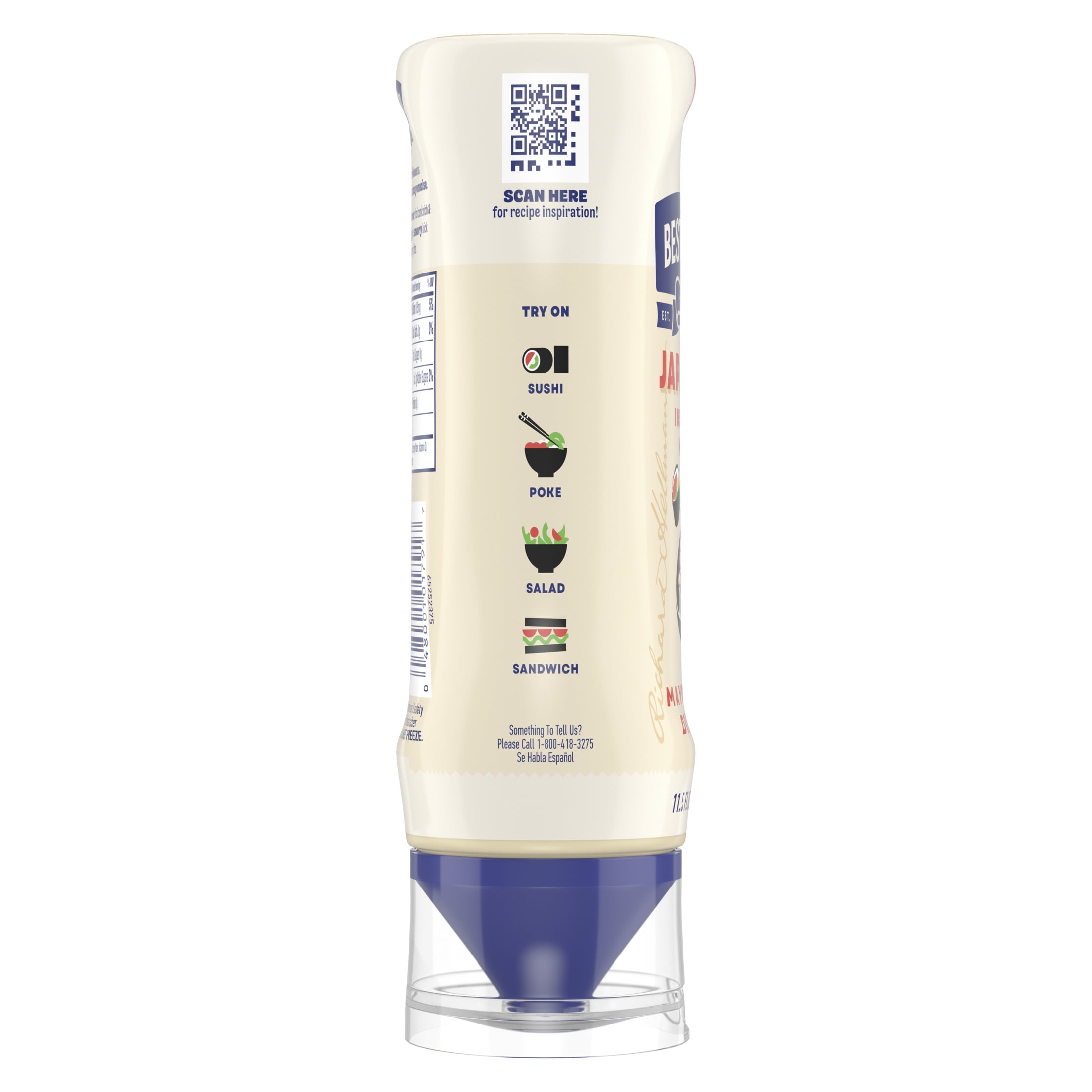 Best Foods Japanese-Inspired Tangy & Savory Mayonnaise Dressing for Sushi, Poke Bowls & More, Japanese Style Mayo with a Boost of Umami, Squeeze Bottle, 11.5 fl oz